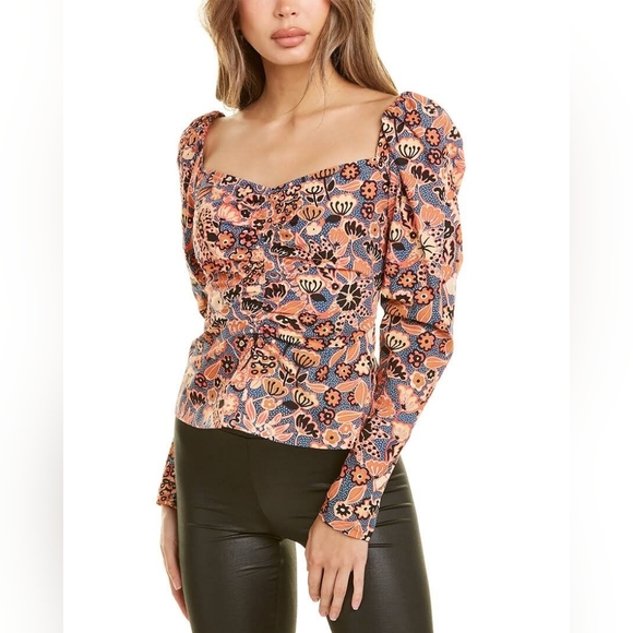A.L.C. Tops - A.L.C. Chandler Puffed Sleeve Floral Top Sz 12 NWT
